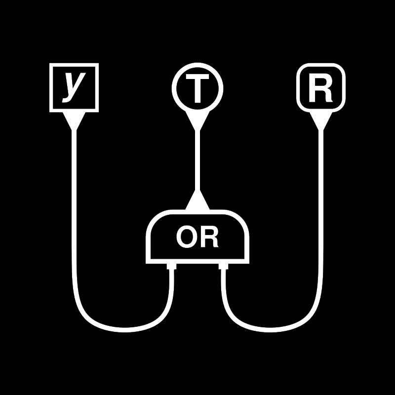 Interaction net representing Boolean OR operator receiving a true value